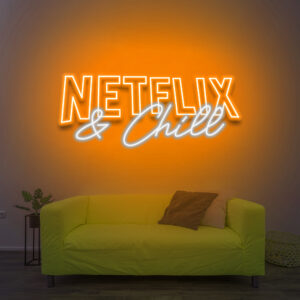 Lampe design orange "Netflix & Chill"