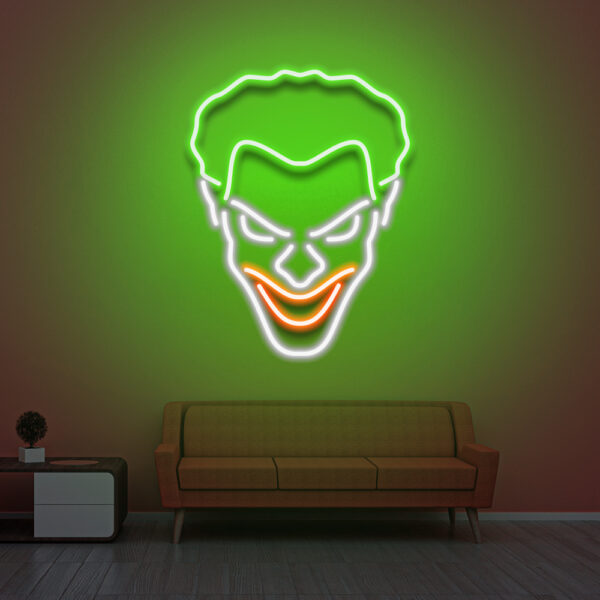 Enseigne lumineuse vintage visage du Joker de Batman